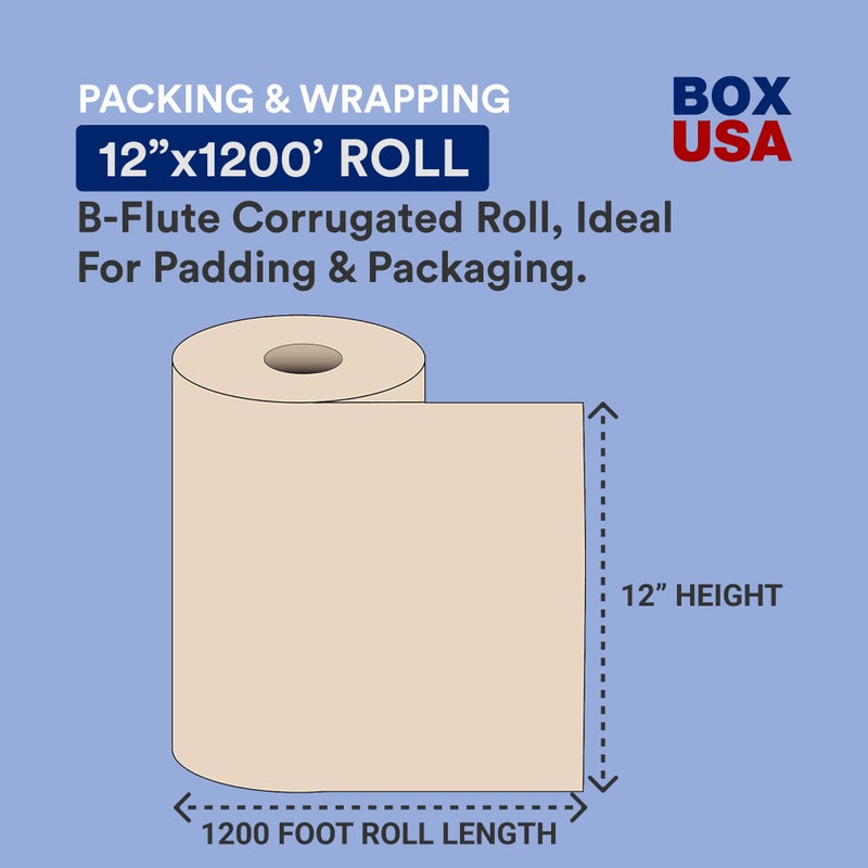BOX USA Moving Paper Rolls Kraft  12"" x 1200' 1-Pack | Recycled Paper Roll for Packing  Shipping and Storage - Image 2